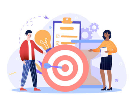 Achieving goals conceptのイラスト素材