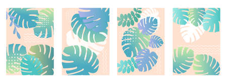 Set of abstract organic postersのイラスト素材