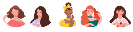 Portraits of beautiful womenのイラスト素材