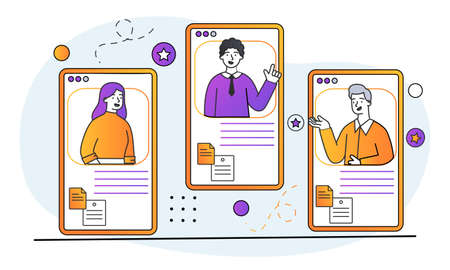 Online meeting conceptのイラスト素材