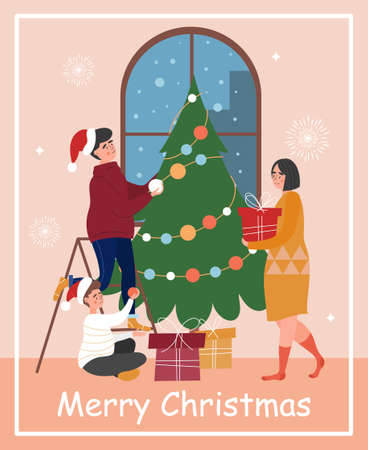 Merry Christmas greeting cardのイラスト素材