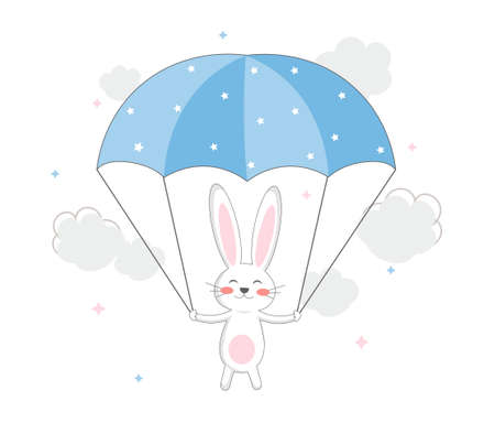 Beautiful sticker with a rabbitのイラスト素材