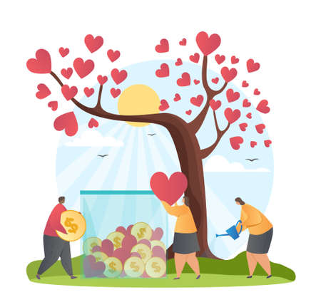 Charity and donation conceptのイラスト素材