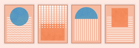 Set of minimal postersの写真素材