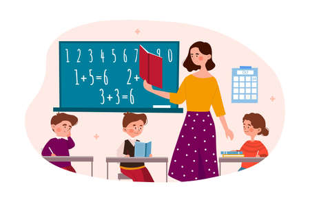 Lesson at school conceptのイラスト素材