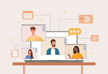 Online meeting conceptのイラスト素材