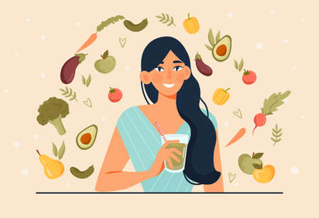 Vegan and Healthy diet conceptのイラスト素材