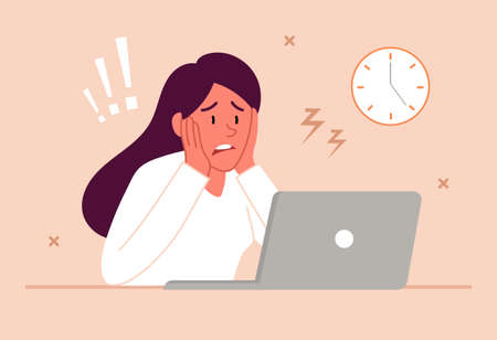 Stress at work conceptのイラスト素材