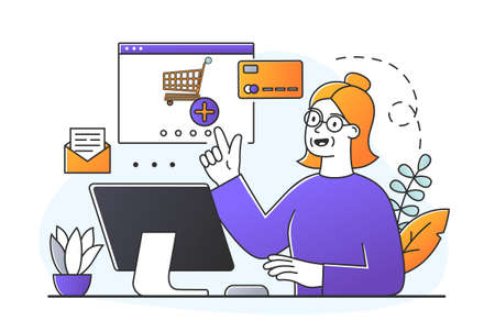 Woman in workplaceのイラスト素材