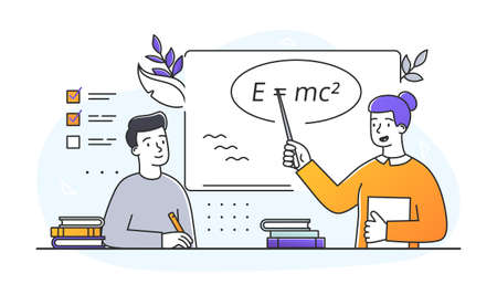 Teacher giving seminarのイラスト素材