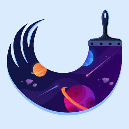 Brush draws universeのイラスト素材