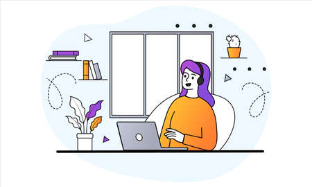 Home Office conceptのイラスト素材