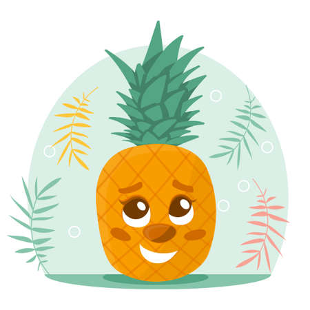 Fresh pineapple smilingのイラスト素材