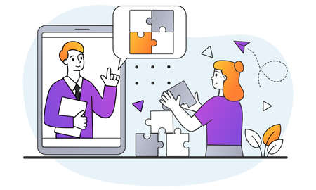 Psychologist online conceptのイラスト素材