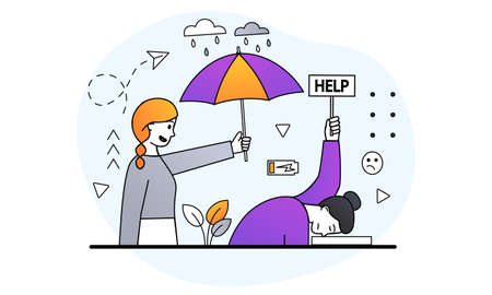 Help in fight against stress conceptのイラスト素材