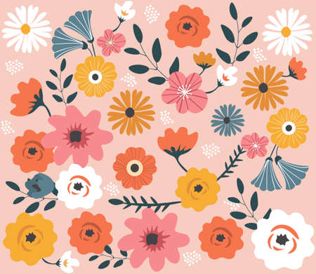 Pattern with flowersのイラスト素材