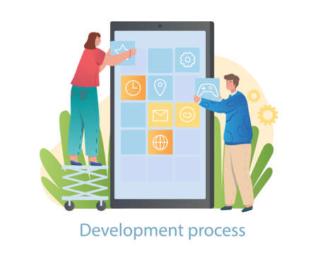 Illustration for Creating interface process - Royalty Free Image