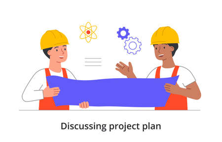 Discussing project plan conceptのイラスト素材
