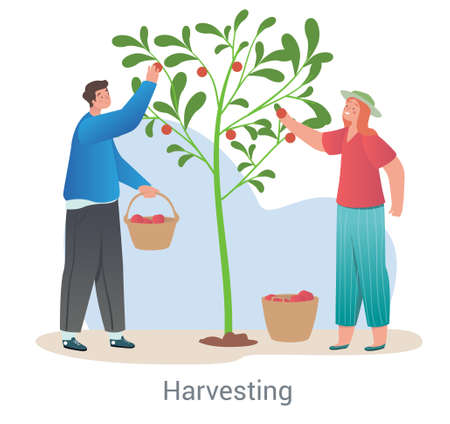 People harvesting conceptのイラスト素材