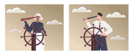 Set of characters with leadership qualitiesのイラスト素材