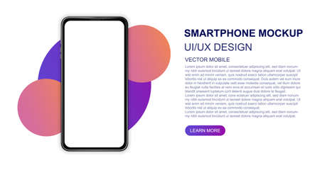 Realistic smartphone mockupのイラスト素材