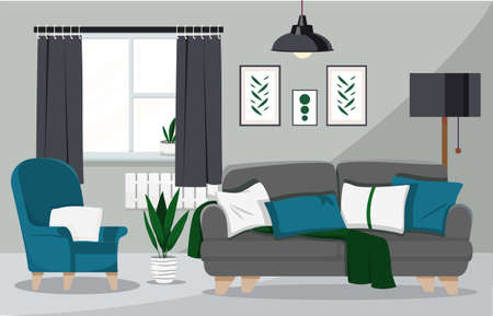 Living room interiorのイラスト素材