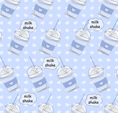 Milkshake seamless patternのイラスト素材