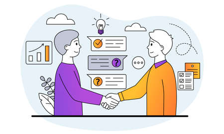 Partnership and collaboration conceptのイラスト素材