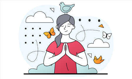 Mental wellness conceptのイラスト素材