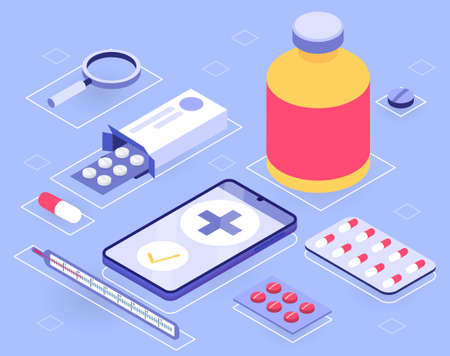 Online Drugstore Servicesのイラスト素材