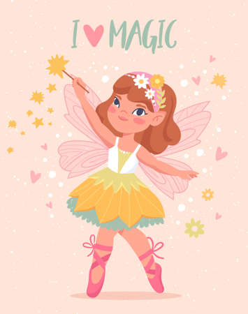 Beautiful fairy with wingsのイラスト素材