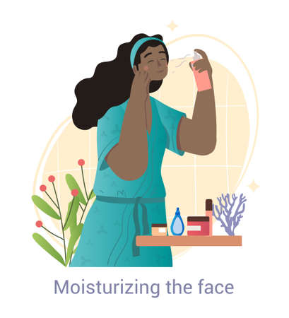 Moisturizing skin of face conceptのイラスト素材