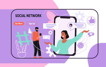 Layout of social network siteのイラスト素材