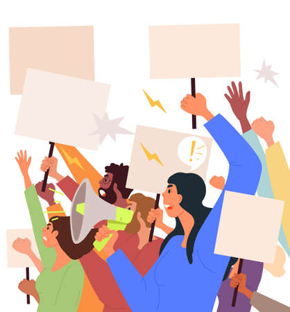 People protesting conceptのイラスト素材