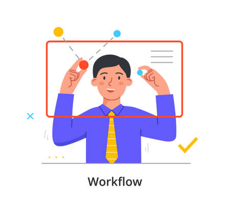 Employee at work conceptのイラスト素材