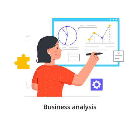 Analyzing business statistics conceptのイラスト素材