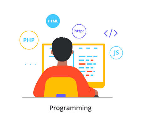 Developer at work conceptのイラスト素材