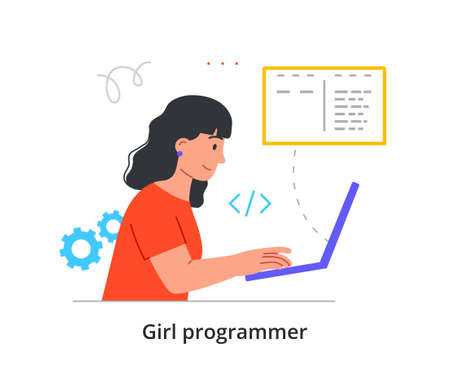 Freelance programmer conceptのイラスト素材