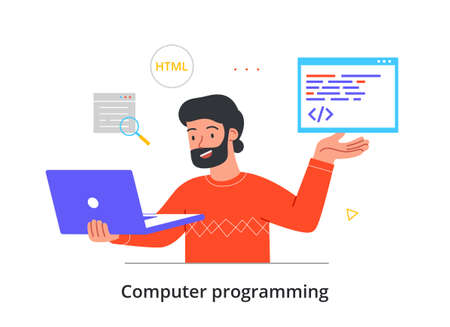 Man creates website conceptのイラスト素材