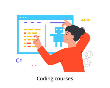 Coding courses conceptのイラスト素材