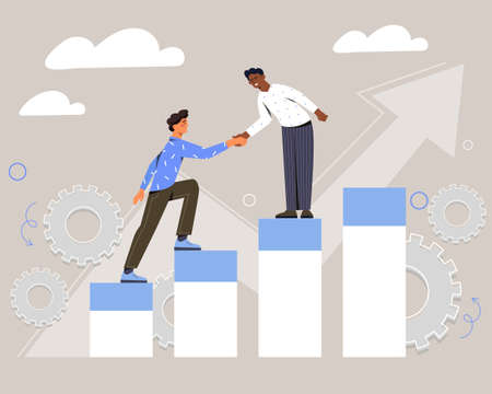 Employees support each other conceptのイラスト素材