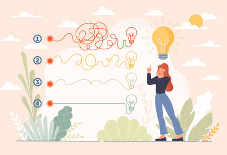 Easy solution to messy problems abstract conceptのイラスト素材