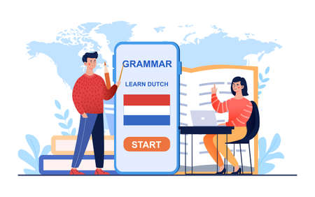 Distant education technology for language school.のイラスト素材