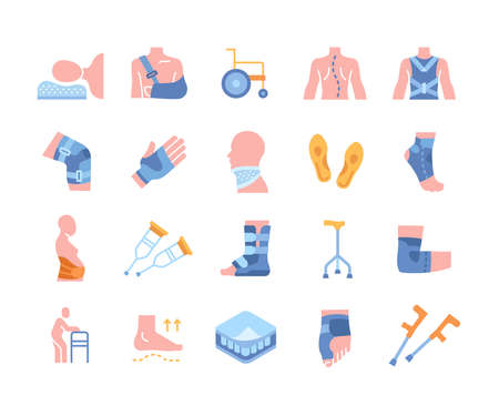 Set of colored icons with immobilization techniquesのイラスト素材