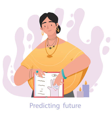 Hand divination conceptのイラスト素材