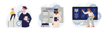 School program icon collectionのイラスト素材