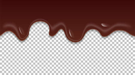 Realistic chocolate falling dropsのイラスト素材