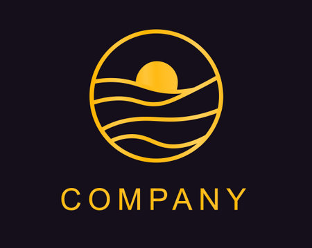 Luxury gold line logoのイラスト素材