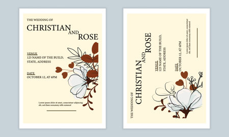 Floral wedding invitationのイラスト素材