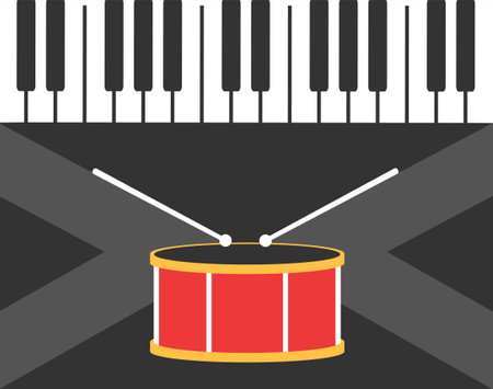 Drum and pianoのイラスト素材
